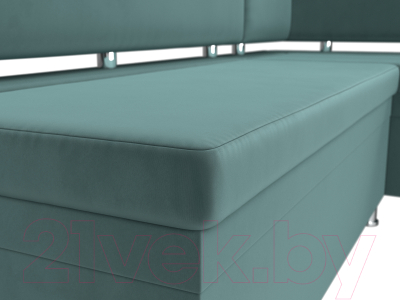 Уголок кухонный мягкий Лига Диванов Стайл правый / 111656 (велюр бирюзовый)