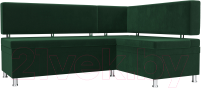 Уголок кухонный мягкий Лига Диванов Стайл правый / 111657 (велюр зеленый) - фото