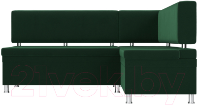 Уголок кухонный мягкий Лига Диванов Стайл правый / 111657 (велюр зеленый)