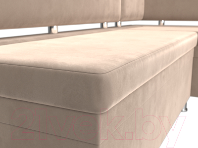 Уголок кухонный мягкий Лига Диванов Стайл правый / 111658 (велюр бежевый)