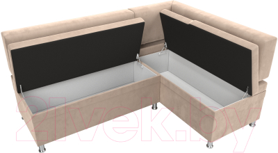 Уголок кухонный мягкий Лига Диванов Стайл правый / 111658 (велюр бежевый)