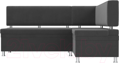 Уголок кухонный мягкий Лига Диванов Стайл правый / 111659 (велюр серый)