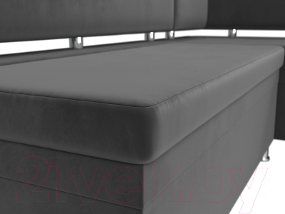 Уголок кухонный мягкий Лига Диванов Стайл правый / 111659 (велюр серый)