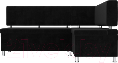 Уголок кухонный мягкий Лига Диванов Стайл правый / 111660 (велюр черный)