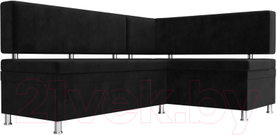 Уголок кухонный мягкий Лига Диванов Стайл правый / 111660 (велюр черный)
