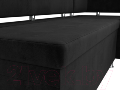 Уголок кухонный мягкий Лига Диванов Стайл правый / 111660 (велюр черный)