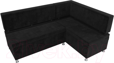 Уголок кухонный мягкий Лига Диванов Стайл правый / 111660 (велюр черный)