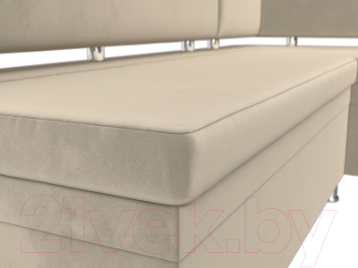 Уголок кухонный мягкий Лига Диванов Стайл правый / 114517 (микровельвет бежевый)