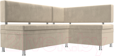 Уголок кухонный мягкий Лига Диванов Стайл правый / 114517 (микровельвет бежевый)