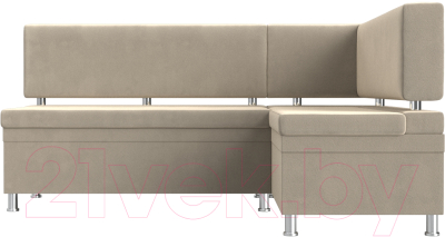 Уголок кухонный мягкий Лига Диванов Стайл правый / 114517 (микровельвет бежевый)