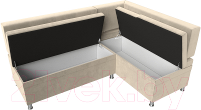 Уголок кухонный мягкий Лига Диванов Стайл правый / 114517 (микровельвет бежевый)