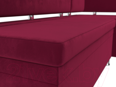 Уголок кухонный мягкий Лига Диванов Стайл правый / 114518 (микровельвет бордовый)