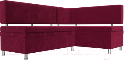 Уголок кухонный мягкий Лига Диванов Стайл правый / 114518 (микровельвет бордовый)