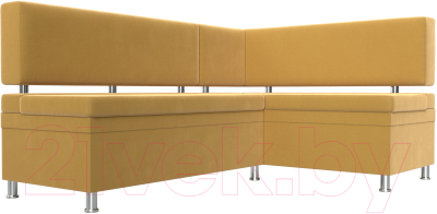 Уголок кухонный мягкий Лига Диванов Стайл правый / 114519 (микровельвет желтый)