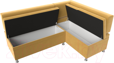 Уголок кухонный мягкий Лига Диванов Стайл правый / 114519 (микровельвет желтый)