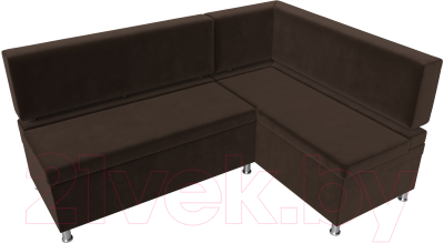 Уголок кухонный мягкий Лига Диванов Стайл правый / 114522 (микровельвет коричневый)