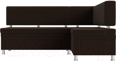 Уголок кухонный мягкий Лига Диванов Стайл правый / 114522 (микровельвет коричневый)