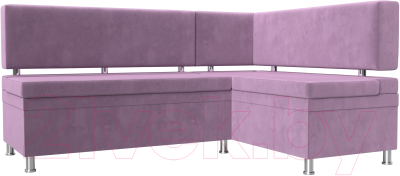 Уголок кухонный мягкий Лига Диванов Стайл правый / 114523 (микровельвет сиреневый) - фото