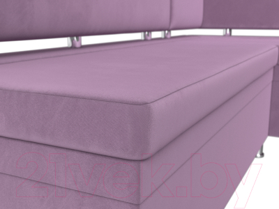 Уголок кухонный мягкий Лига Диванов Стайл правый / 114523 (микровельвет сиреневый)