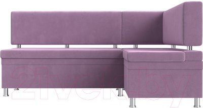 Уголок кухонный мягкий Лига Диванов Стайл правый / 114523 (микровельвет сиреневый)