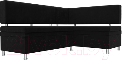 Уголок кухонный мягкий Лига Диванов Стайл правый / 114525 (микровельвет черный)