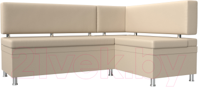 Уголок кухонный мягкий Лига Диванов Стайл правый / 114526 (экокожа бежевый) - фото