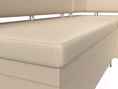 Уголок кухонный мягкий Лига Диванов Стайл правый / 114526 (экокожа бежевый)