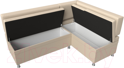 Уголок кухонный мягкий Лига Диванов Стайл правый / 114526 (экокожа бежевый)