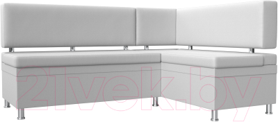 Уголок кухонный мягкий Лига Диванов Стайл правый / 114527 (экокожа белый) - фото