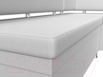 Уголок кухонный мягкий Лига Диванов Стайл правый / 114527 (экокожа белый)