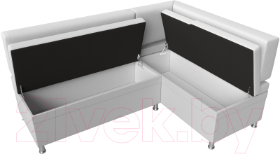 Уголок кухонный мягкий Лига Диванов Стайл правый / 114527 (экокожа белый)