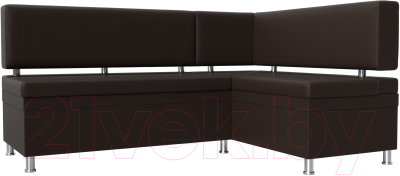 Уголок кухонный мягкий Лига Диванов Стайл правый / 114528 (экокожа коричневый) - фото