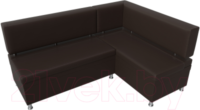 Уголок кухонный мягкий Лига Диванов Стайл правый / 114528 (экокожа коричневый)