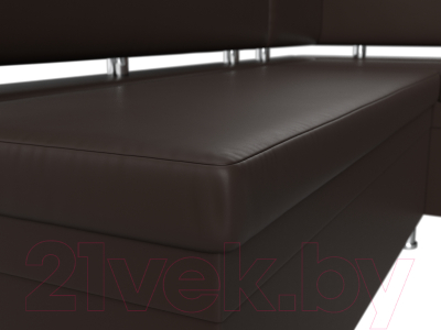 Уголок кухонный мягкий Лига Диванов Стайл правый / 114528 (экокожа коричневый)