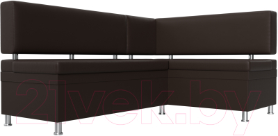 Уголок кухонный мягкий Лига Диванов Стайл правый / 114528 (экокожа коричневый)