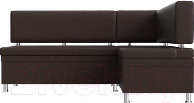 Уголок кухонный мягкий Лига Диванов Стайл правый / 114528 (экокожа коричневый)