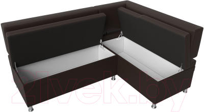 Уголок кухонный мягкий Лига Диванов Стайл правый / 114528 (экокожа коричневый)
