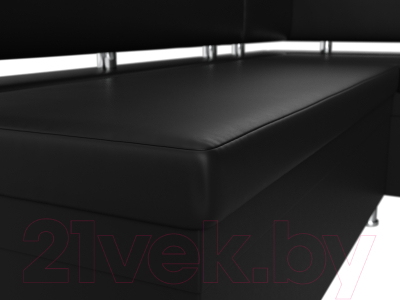 Уголок кухонный мягкий Лига Диванов Стайл правый / 114529 (экокожа черный)