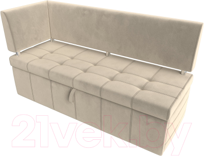 Уголок кухонный мягкий Лига Диванов Стоун левый / 115933L (микровельвет бежевый)