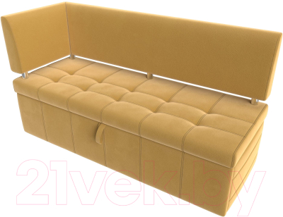 Уголок кухонный мягкий Лига Диванов Стоун левый / 115936L (микровельвет желтый)