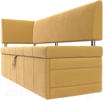 Уголок кухонный мягкий Лига Диванов Стоун левый / 115936L (микровельвет желтый)