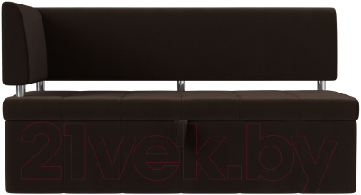 Уголок кухонный мягкий Лига Диванов Стоун левый / 115940L (микровельвет коричневый)