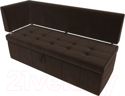 Уголок кухонный мягкий Лига Диванов Стоун левый / 115940L (микровельвет коричневый)