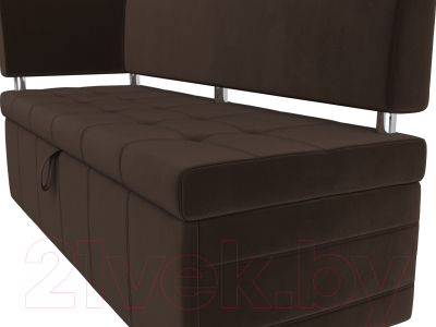 Уголок кухонный мягкий Лига Диванов Стоун левый / 115940L (микровельвет коричневый)