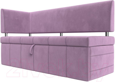 Уголок кухонный мягкий Лига Диванов Стоун левый / 115944L (микровельвет сиреневый) - фото