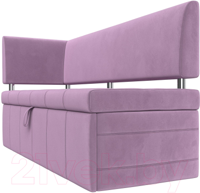 Уголок кухонный мягкий Лига Диванов Стоун левый / 115944L (микровельвет сиреневый)