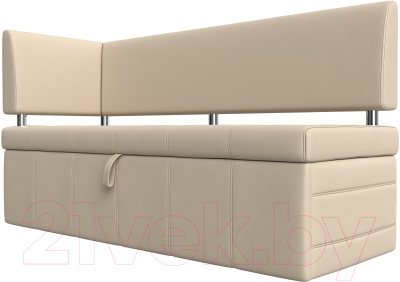 Уголок кухонный мягкий Лига Диванов Стоун левый / 115949L (экокожа бежевый) - фото