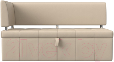 Уголок кухонный мягкий Лига Диванов Стоун левый / 115949L (экокожа бежевый)