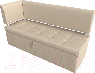 Уголок кухонный мягкий Лига Диванов Стоун левый / 115949L (экокожа бежевый)