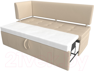 Уголок кухонный мягкий Лига Диванов Стоун левый / 115949L (экокожа бежевый)